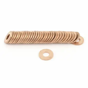 

50 pcs 8mmx18mmx2mm Copper Flat Washer Sealing Ring Seal Fitting.