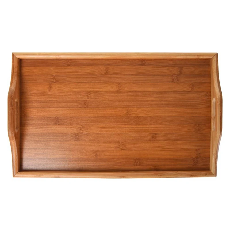  Natural Bamboo Breakfast Serving Tray with Handle Serving Breakfast in Bed or Use As a Tv Table Fol