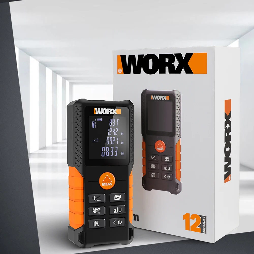 Лазерный дальномер WORX WX087 измеритель расстояния 40 м лазерная рулетка
