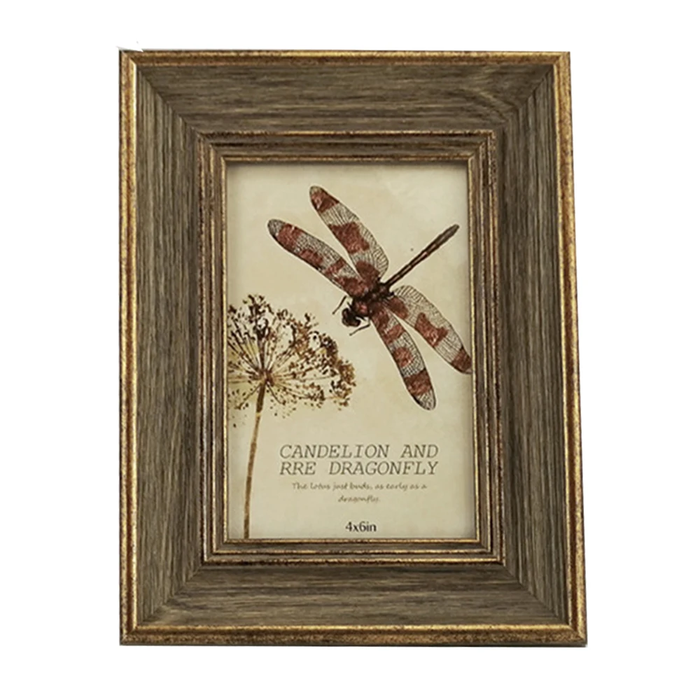 Vintage Wooden Photo Frame - Retro Landscape & Portrait Display for Photos or Posters, Wedding & Anniversary Keepsake, Fits 6 and 7 Photos