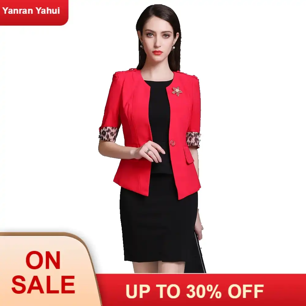 red frock with black jacket