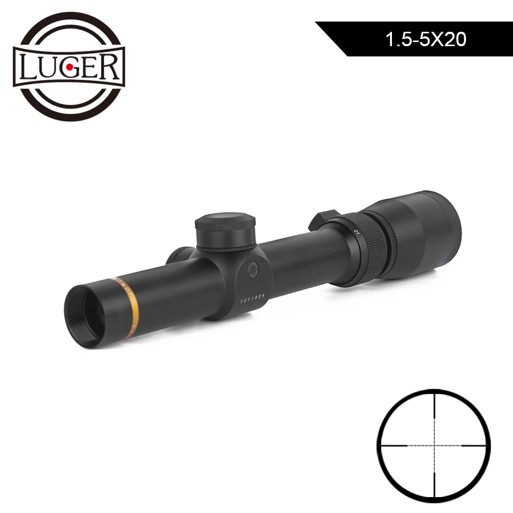 

1.5-5X20 Tactical Optical Riflescope Mil-dot Reticle Sight Hunting Scope Outdoor Sniper Rifle Scope Airsoft Air Guns
