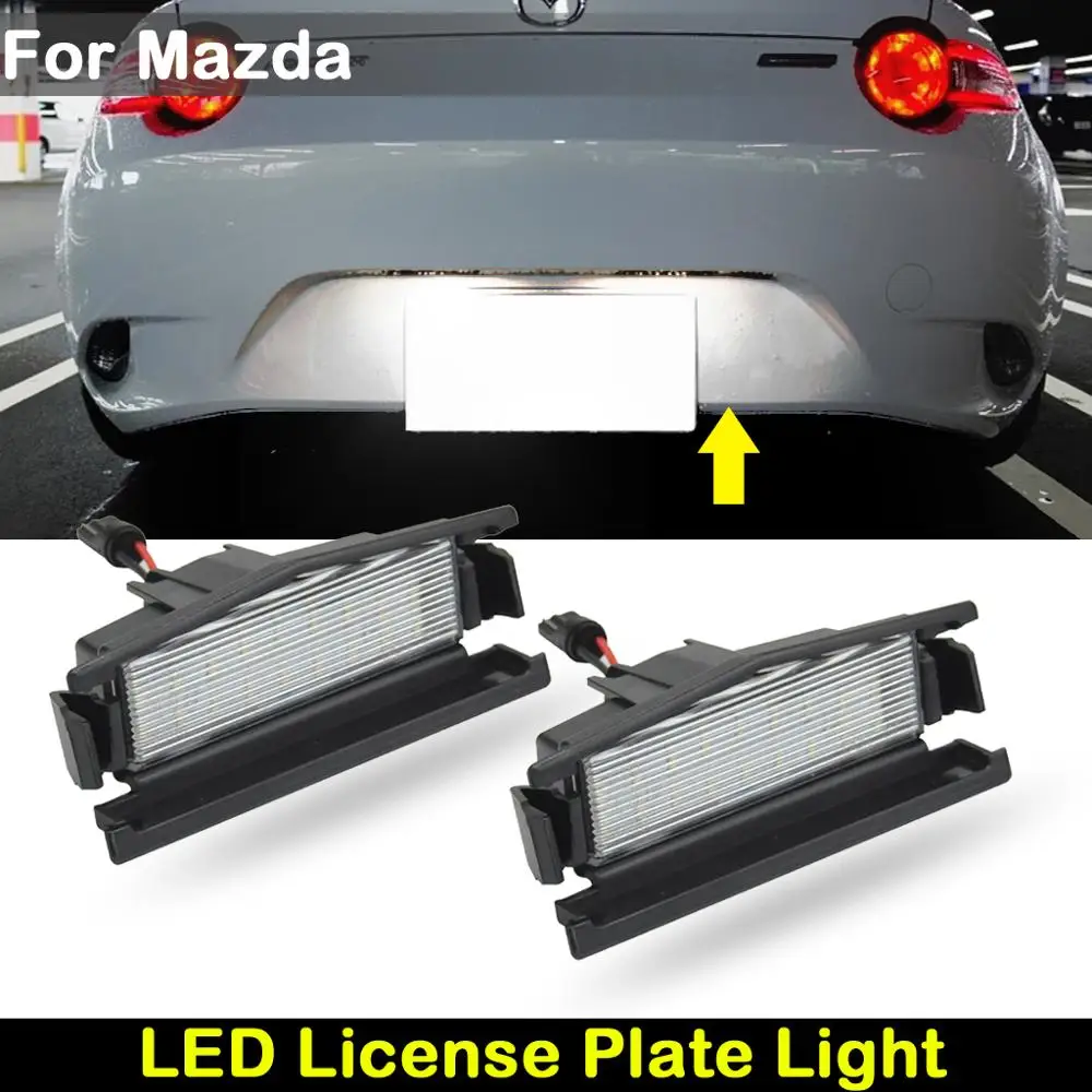 For Mazda 2 2016 Mx5 Miata 2016up White Led Car Rear License Plate