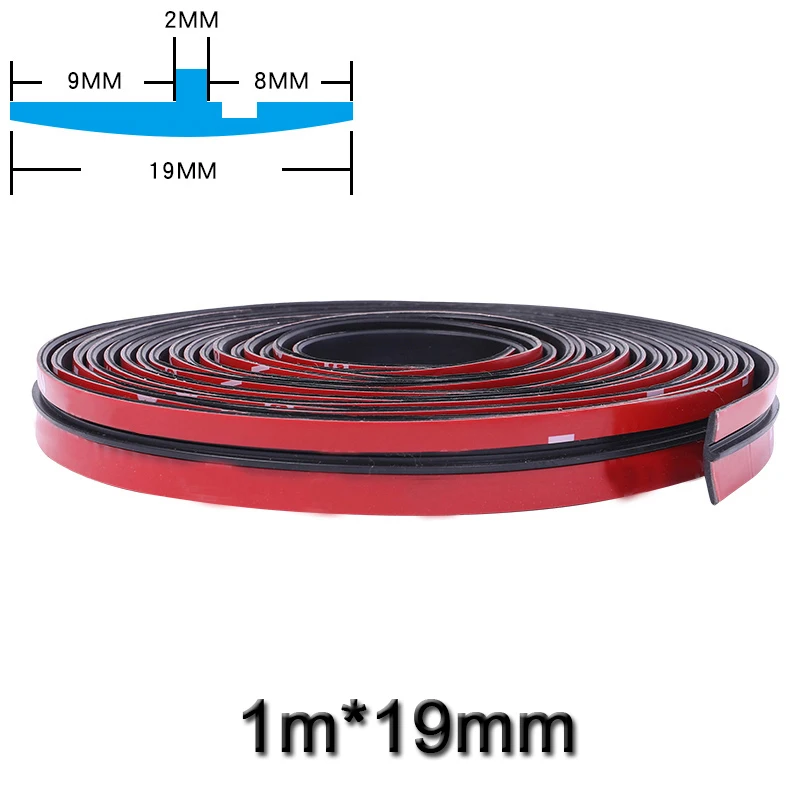 1 метр, защита крыши автомобиля, уплотнение, шумоизоляция, автомобильная дверь, уплотнительная лента, передняя и задняя кромки лобового стекла, уплотнительные полоски, автомобильные аксессуары - Название цвета: 19mm