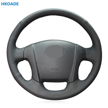 

DIY Hand-stitched Black Hige Soft Faux Leather Car Steering Wheel Cover for Kia Sportage 2 2004-2013