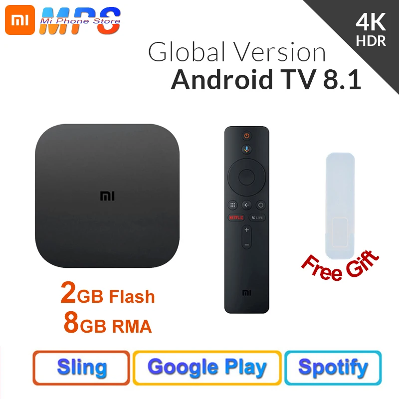 Günstig Ursprüngliche Globale Version Xiao mi mi Box S 2GB 8GB Android 8,1 Smart 4K Ultra HD WIFI google Cast Netflix IPTV Set top Box