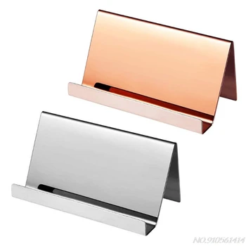 

High-End Stainless Steel Business Name Card Holder Display Stand Rack Desktop Table Organizer 2 Colors N16 20 Dropshipping