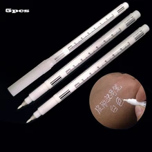 Белый маркер татуировки ручка кожа хирургическая Кожа маркер для бровей ручка с измерительной линейкой Microblading позиционирование инструмент татуировки