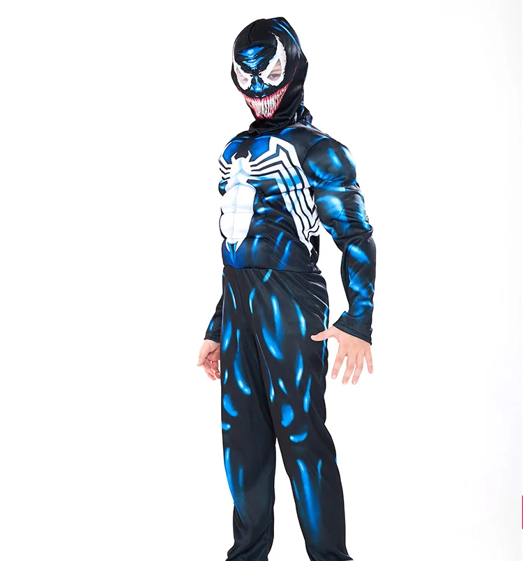 Marvel Comics Heros Venom Косплей Костюм мускул модель комбинезоны костюмы на Хэллоуин косплей для детей вечеринки пати шоу костюм аниме