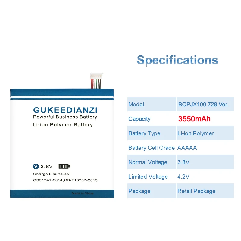 GUKEEDIANZI BOPJX100(728) 3550 мАч батарея для htc Desire 728 замена мобильного телефона батарея большой емкости