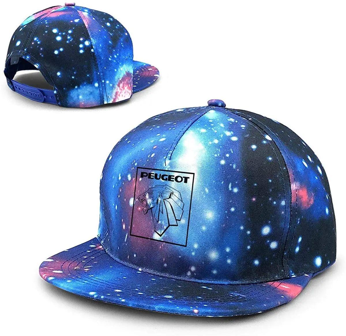 Мужские Пежо автомобильные шляпы с плоскими полями регулируемые синие шляпы звездного неба