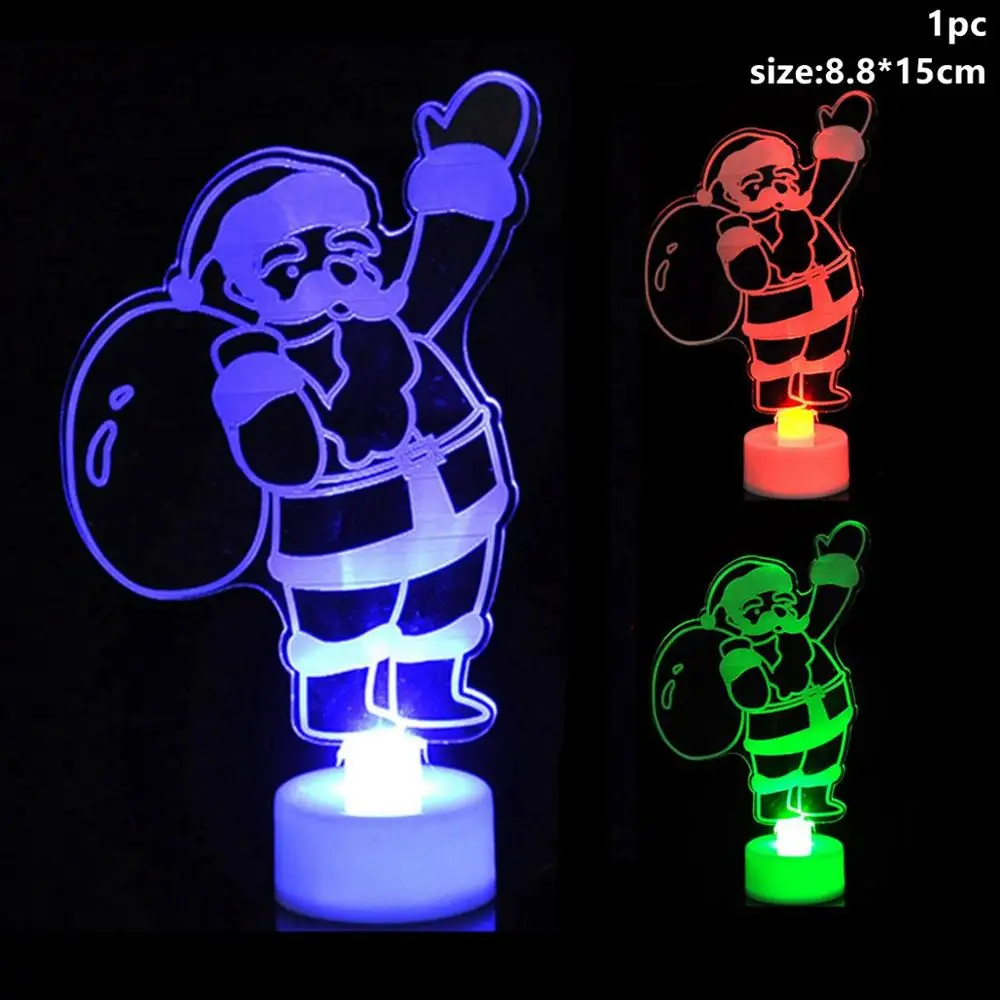 LED Light 1 Taoup Merry Christmas светодиодный светильник s Подвески Висячие украшения Рождественское украшение стола для дома Рождественский светильник светодиодный Noel Декор Санта-Клауса - Цвет: LED Light 1