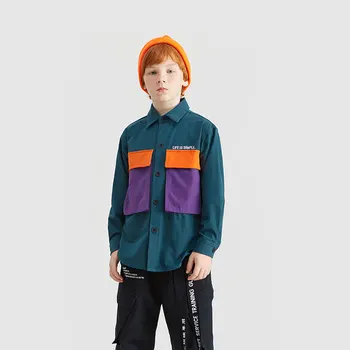 

Ouyang&Ivan2019Autumn New Student Long-sleeved Shirt Streetwear Hip Hop Long Patchwork Boy Plaid Shirt