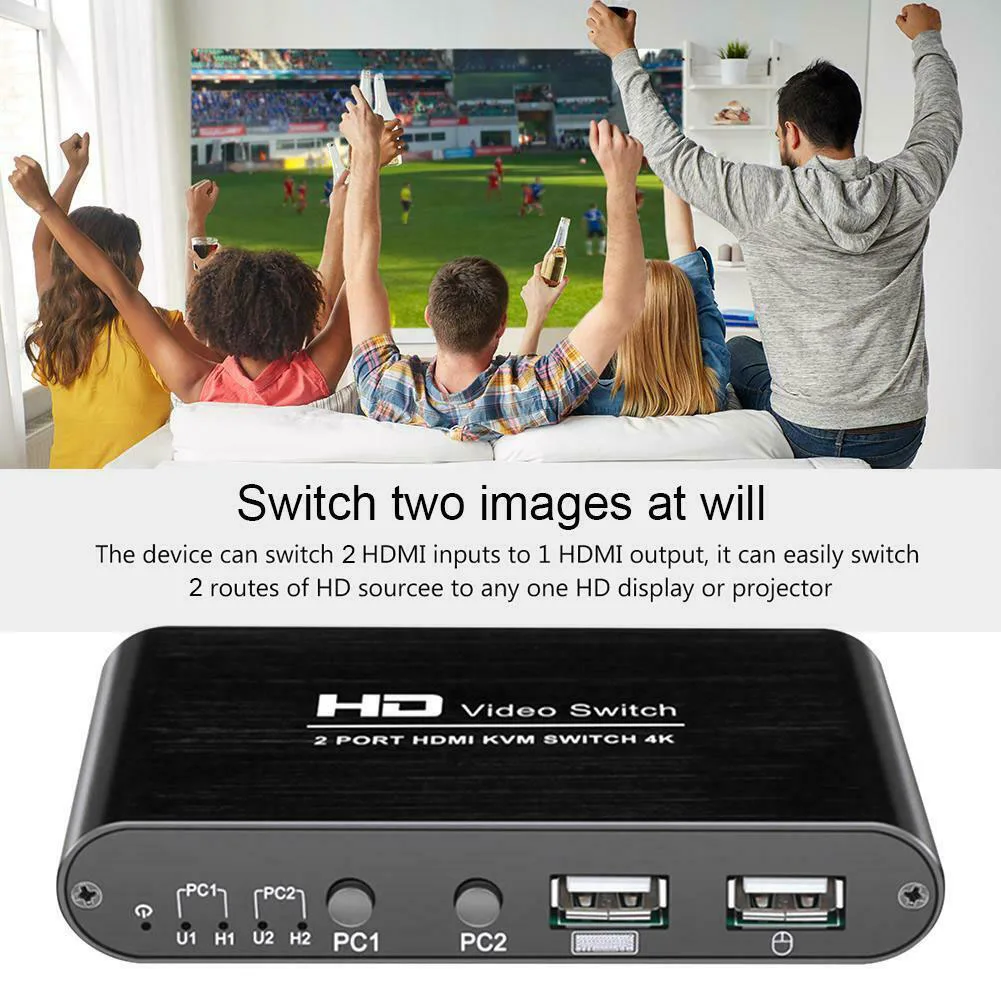2 порта аудио для совместного использования монитора KVM 4K видео клавиатура мышь