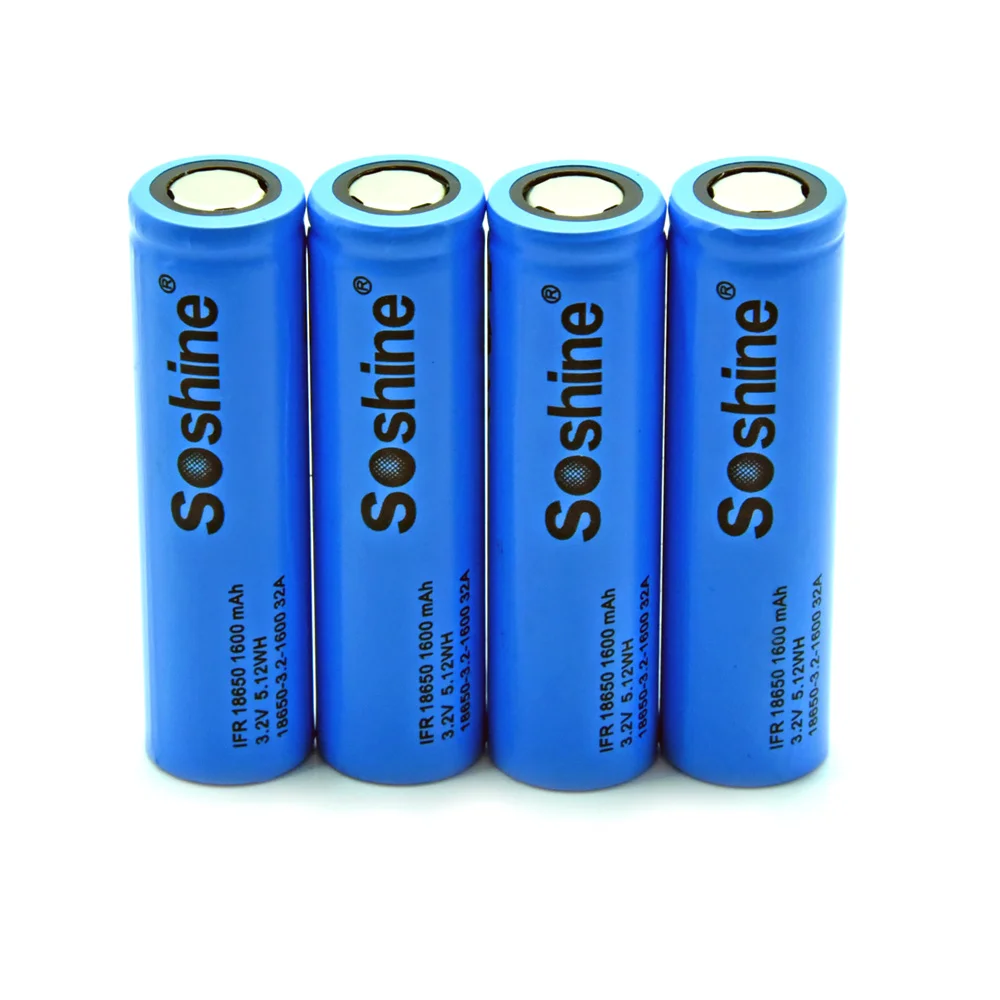 1600mah no tab 4 шт./лот Soshine LiFePO4 18650 3,2 в 1600 мАч аккумуляторная батарея с вкладкой точечная сварочная батарея - Цвет: 1600mah no tab