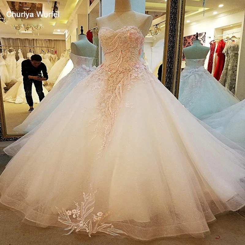 

LS30547 Engagement Dresses Lace Up Back Ball Gown Lace Long Pink Long Dresses for Wedding Party Abendkleider 2017 Real Photos
