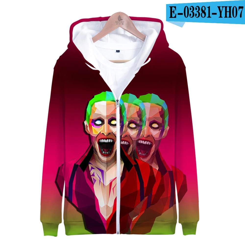 HAHA Joker/крутые новые толстовки высокого качества с 3D принтом толстовка на молнии новые модные повседневные толстовки унисекс/детские толстовки - Цвет: YH07