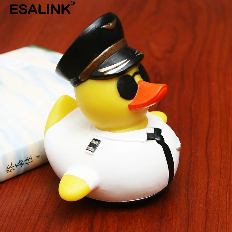 Esalink12 см игрушки для ванной резиновая утка пилот водная игрушка креативная
