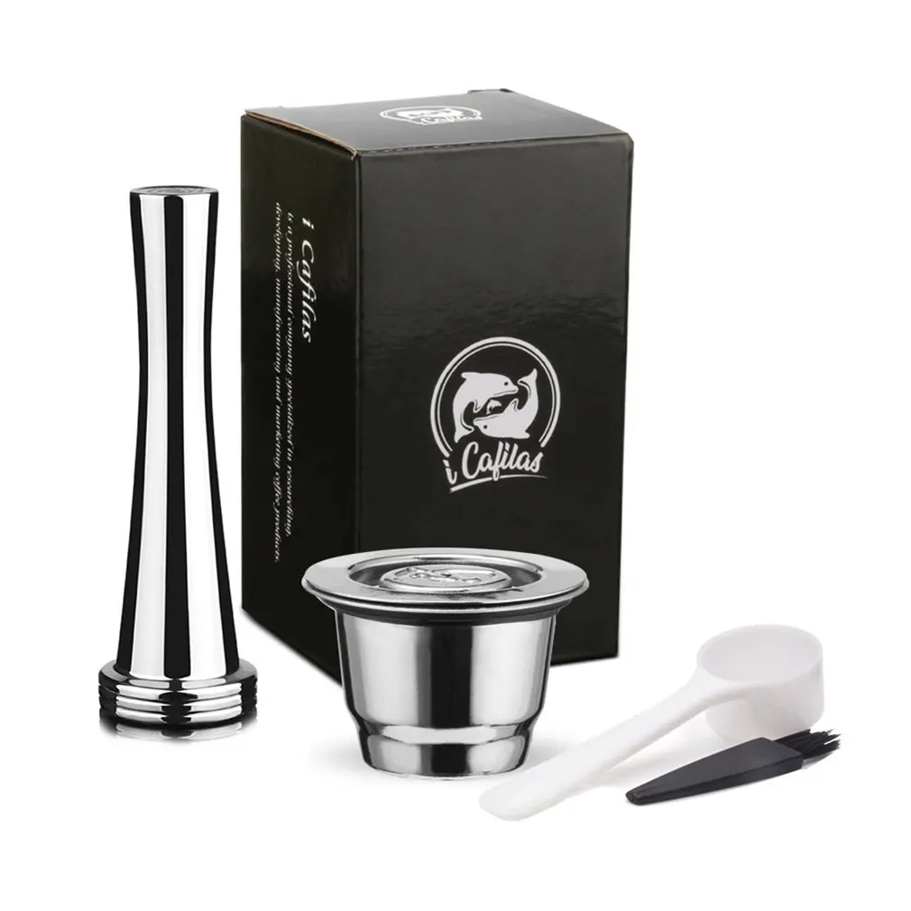 

Stainless steel Stretching Refillable Coffee Capsule Pod Filter Dripper Tamper Powder hammer for Nespresso U Coffee Machine