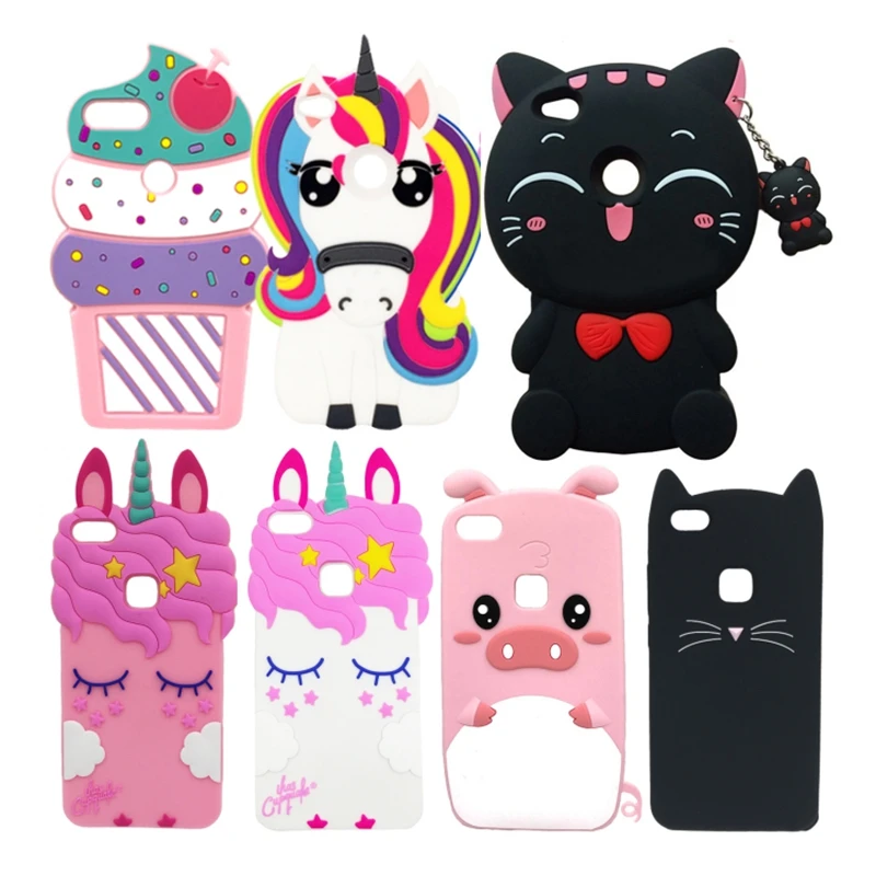 

For Fundas Huawei P8 Lite 2017 P9 Lite 2017 3D Silicone Cute Cover Soft Phone Case For Huawei Honor 8 Lite Rubber Back Para 5.2"