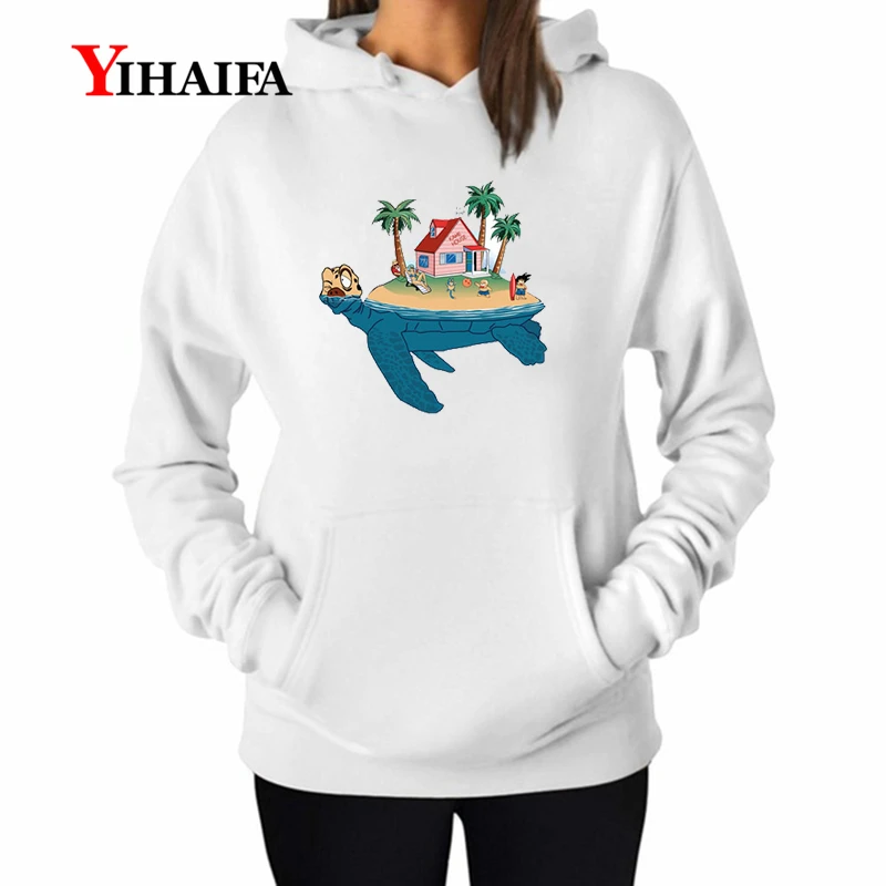 YIAHIFA, Женские кофты, драконий жемчуг, Z, Пляжное дерево, принт, креативная графика, женские толстовки с длинным рукавом, белое пальто, топы