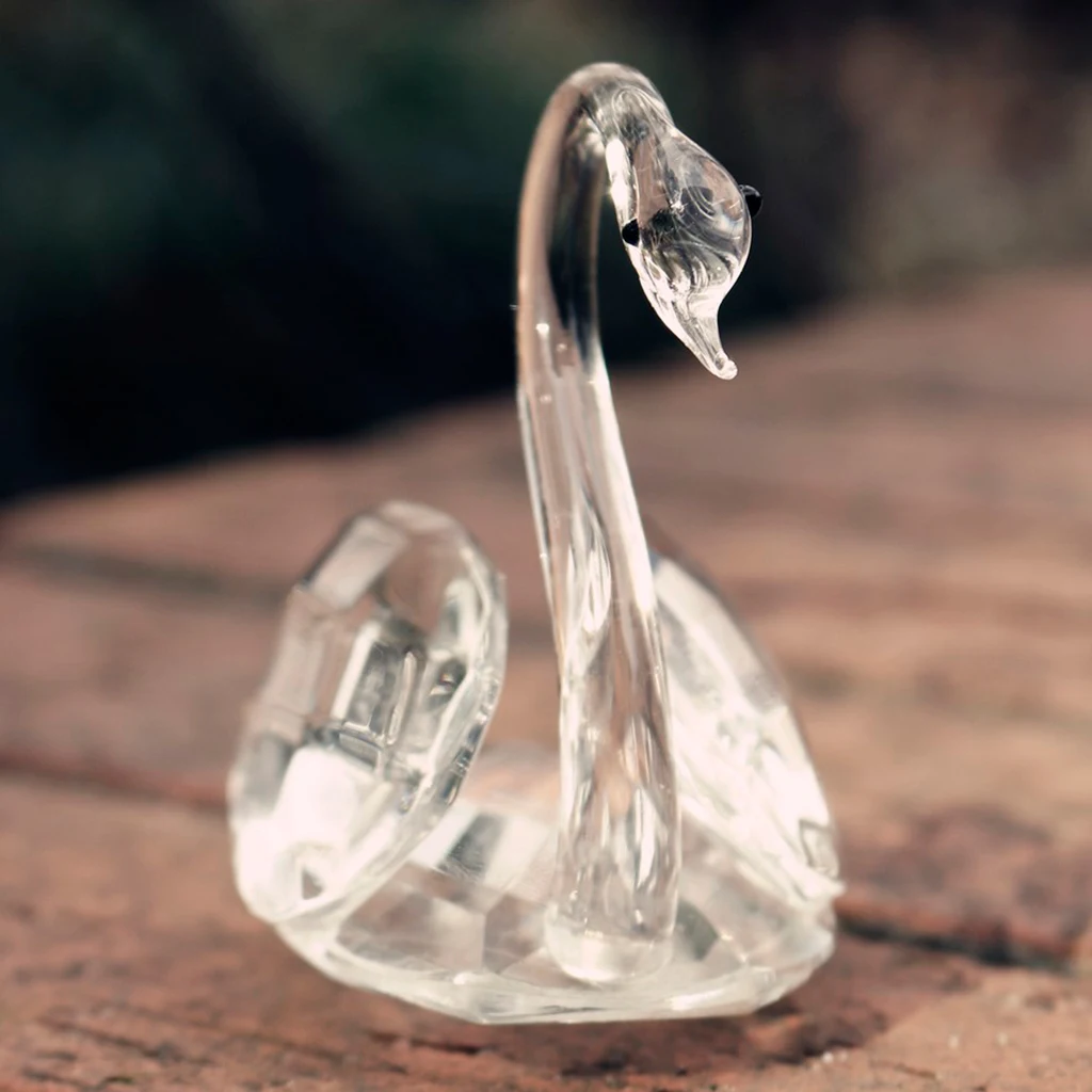 Swan Sculptures Statues, Crystal Decoration Animals Set Crafts Ornaments Home Decor