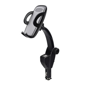 

Firmly Supporting Universal Charger Fast Adjustable Angle Non Slip Car Lighter Dual USB Port Easy Install Phone Holder