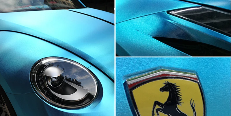 Light Blue Brushed Metallic Wrap Sticker-4