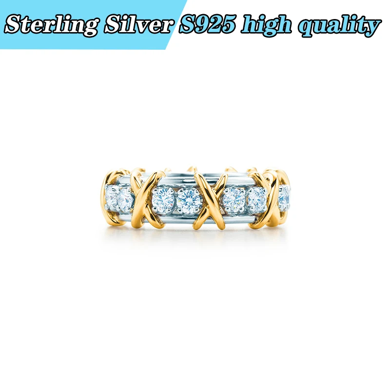 

100% Plata esterlina 925 Pop clásico de moda X Zircon anillo de las señoras joyería regalo de vacaciones