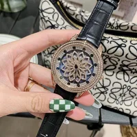 Relojes de marca de lujo para Mujer, Reloj de pulsera con esfera grande giratoria de diamante completo, de cuarzo de alta calidad, regalo para Mujer