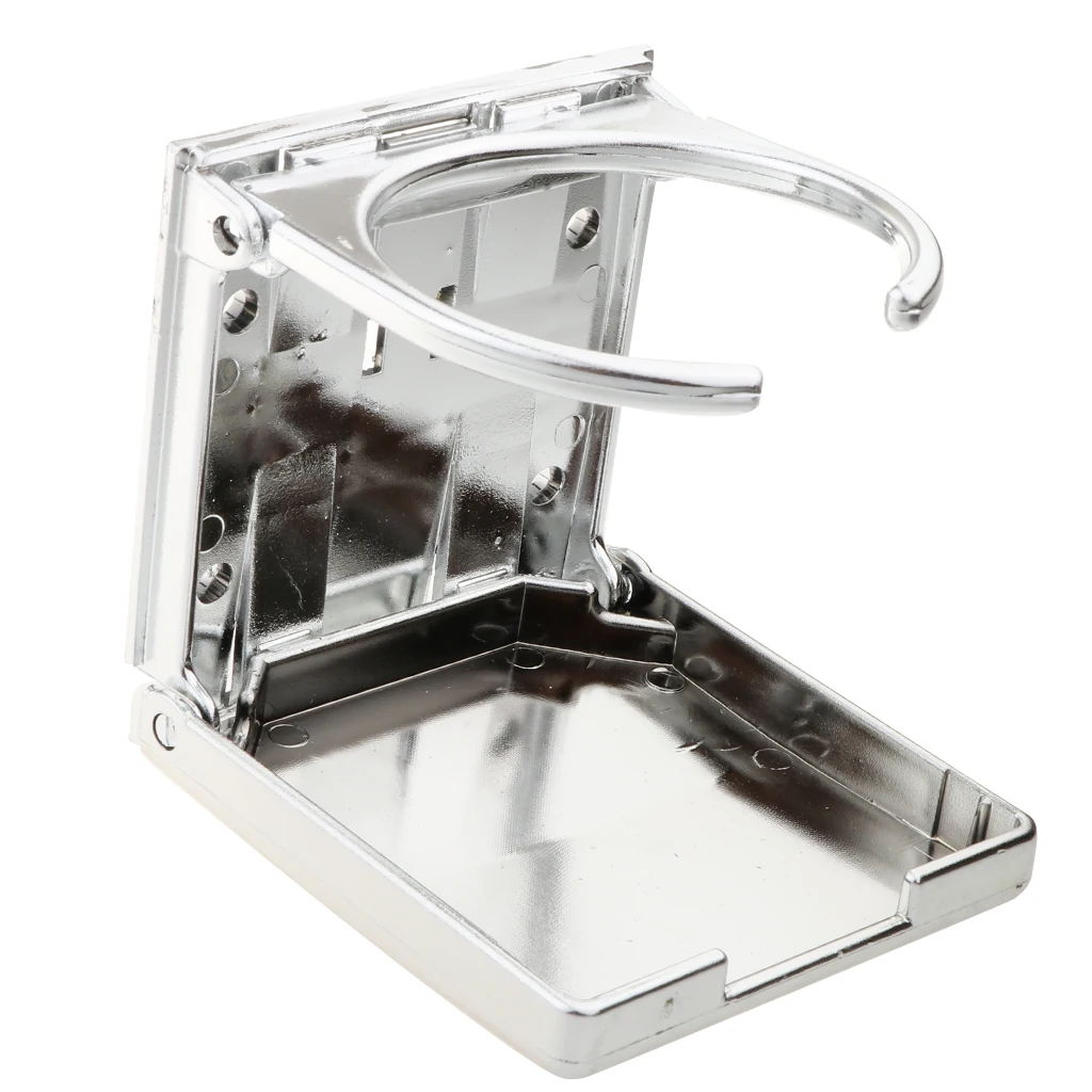 Folding Water Drink Cup Holder Marine Boat Truck Pool Foosball Table Silver