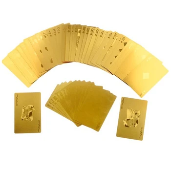 

Durable Waterproof 24K Gold Poker Poker Poker Deck Gold Foil Poker Set Plastic Magic Card Waterproof Card Magic