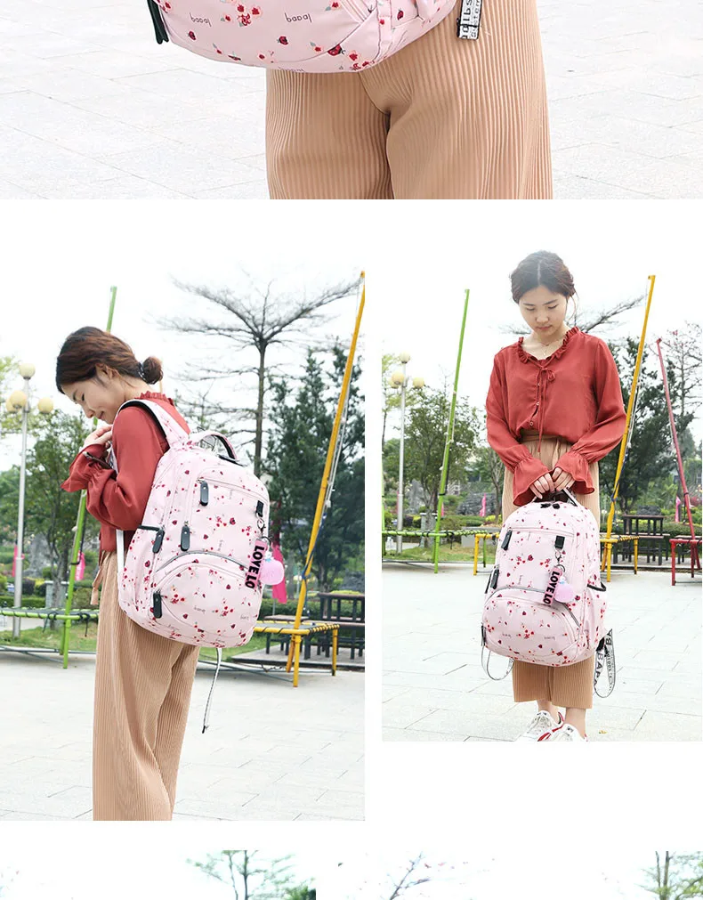 OKKID, школьный рюкзак для девочек, розовый, вишневый, с принтом, рюкзак, детская школьная сумка, милые рюкзаки для детей, сумка для книг