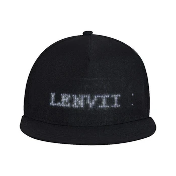 

Fashion Led Smart Cool Display Cap Mobile App Control Display Words Flat Peak Cap For Courtship Scene Creativity,Black
