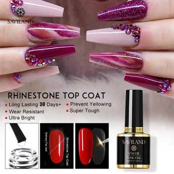 

SAVILAND Diamond Top Coat No Wipe Clear Gel Polish Nagellak Nails Gel Varnish Soak Off UV LED Gel Nail Polish Top Base Coat