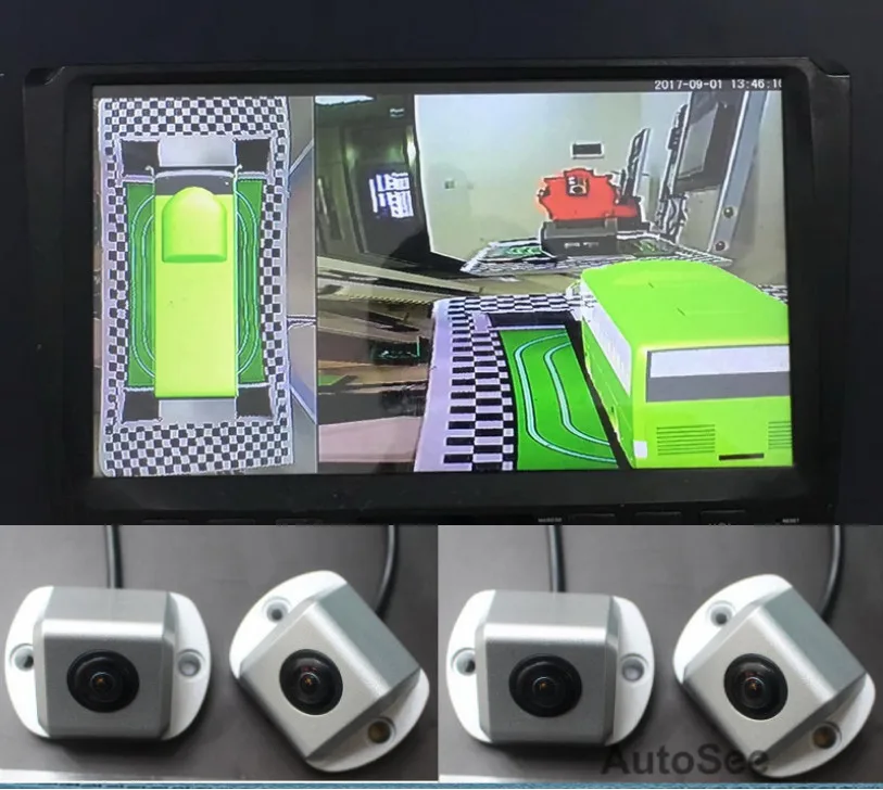 HD 3D AVM автобус школьный 360 градусов объемный вид камера птичий глаз панорамная DVR