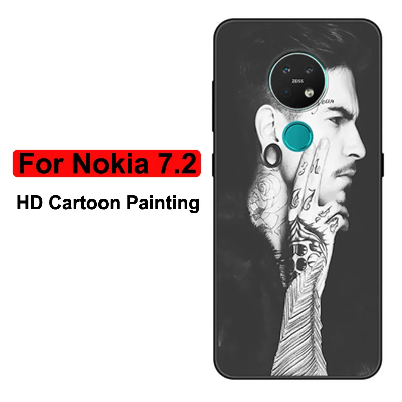 Для Nokia 7,2 чехол забавная силиконовая оболочка задняя крышка для Nokia 7,2 TA-1196 TA-1181 TA-1178 Nokia7.2 Мультяшные узорчатые телефонные чехлы