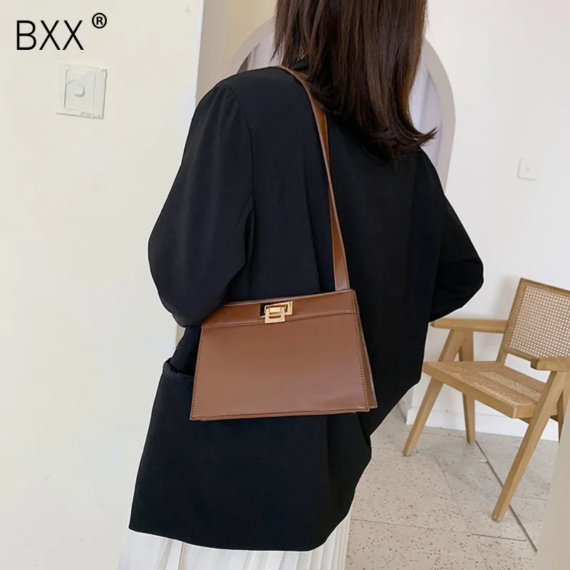 

[BXX] Women's Single Shoulder Crossbody Bag All-match Baguette Package 2019 Autumn Luxury Brand Designer Messenger Bag HI411