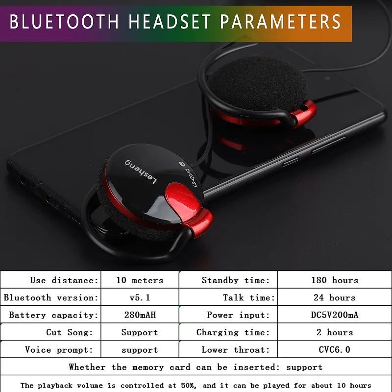 Sport Bluetooth Headphone Bass Noise Reduction Wireless Earphone For iPhone Xiaomi Huawei Phone Collar-mounted Bluetooth Headset