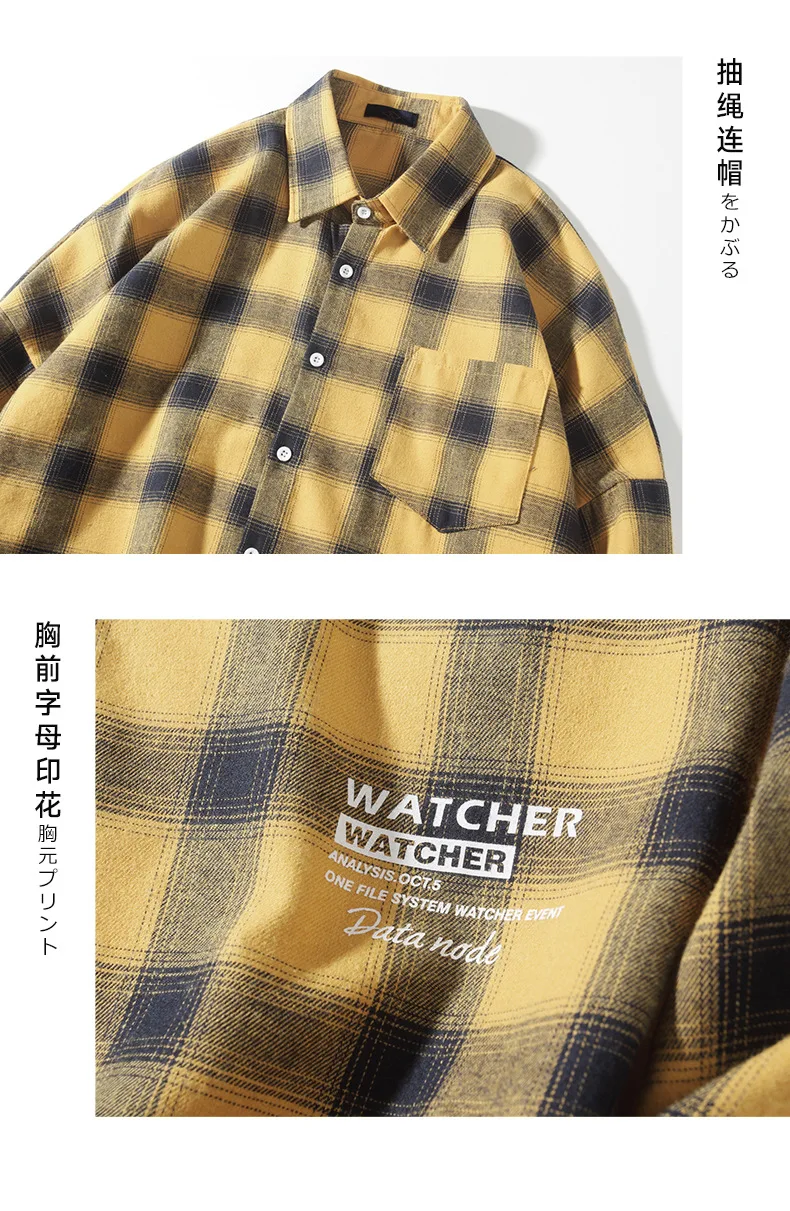 Мужская рубашка, быстрая мода, осень, весна, chemise homme, повседневная, с длинным рукавом, свободная, с принтом, клетчатая рубашка для мужчин