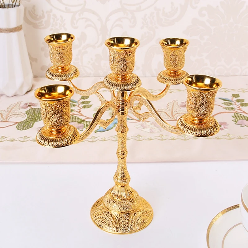 Металлический Подсвечник подставка канделябр конус Золотой подсвечник Цветочный павлин тисненый Свадебные вечерние подсвечники