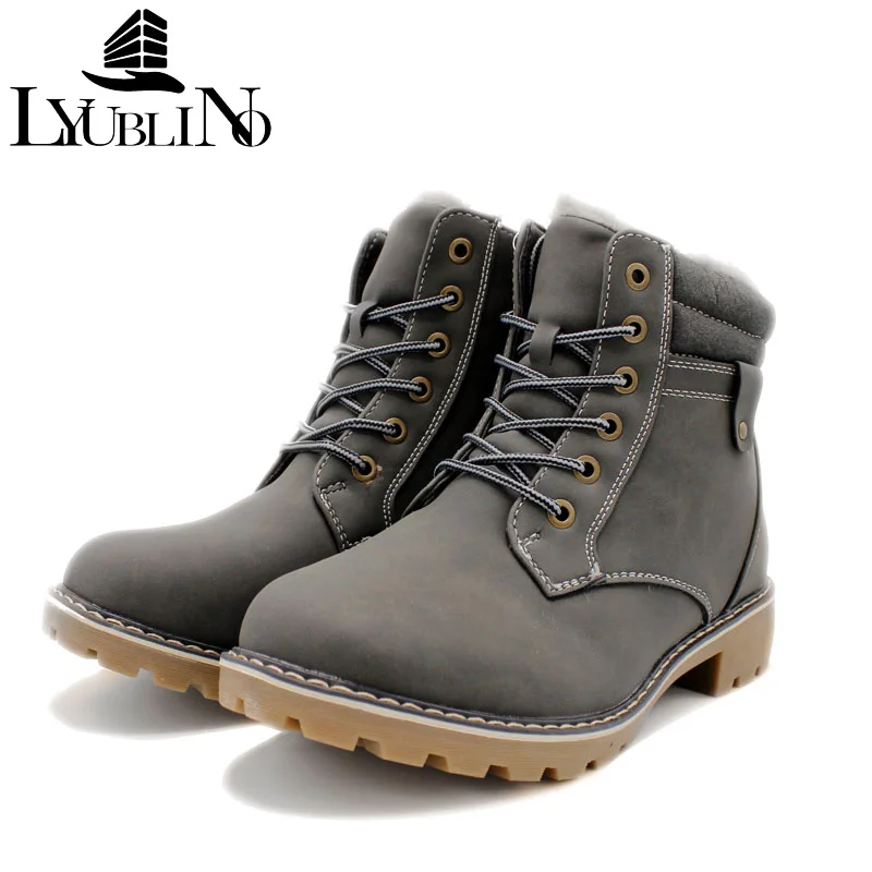 

New Casual Women Lace-Up Warm Snow Boots Non-slip Plus Size Boots Leather Ankle Shoes Platform Resistant Boot Women Sports Shoes