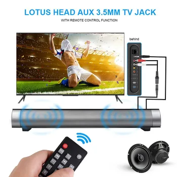 

10W Powerful Soundbar TV Speakers Bluetooth Music Louderspeaker Stereo Super Bass Sound Bar With Remote For Phone PC Tablet TV