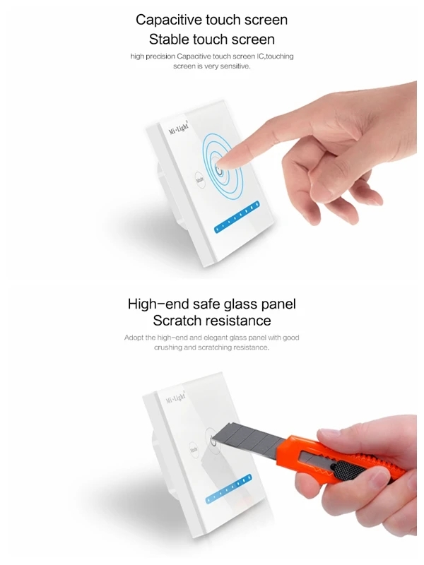P1 Mi Light Smart Touch Panel Dimming Controller Adjust Brightness for LED Strip Lighting