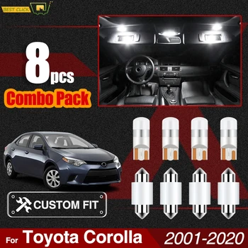 

Xukey Interior LED Light Kit For Toyota Corolla 2001-2020 License Plate Trunk Cargo Dome Reading Bulbs lamp No Error White