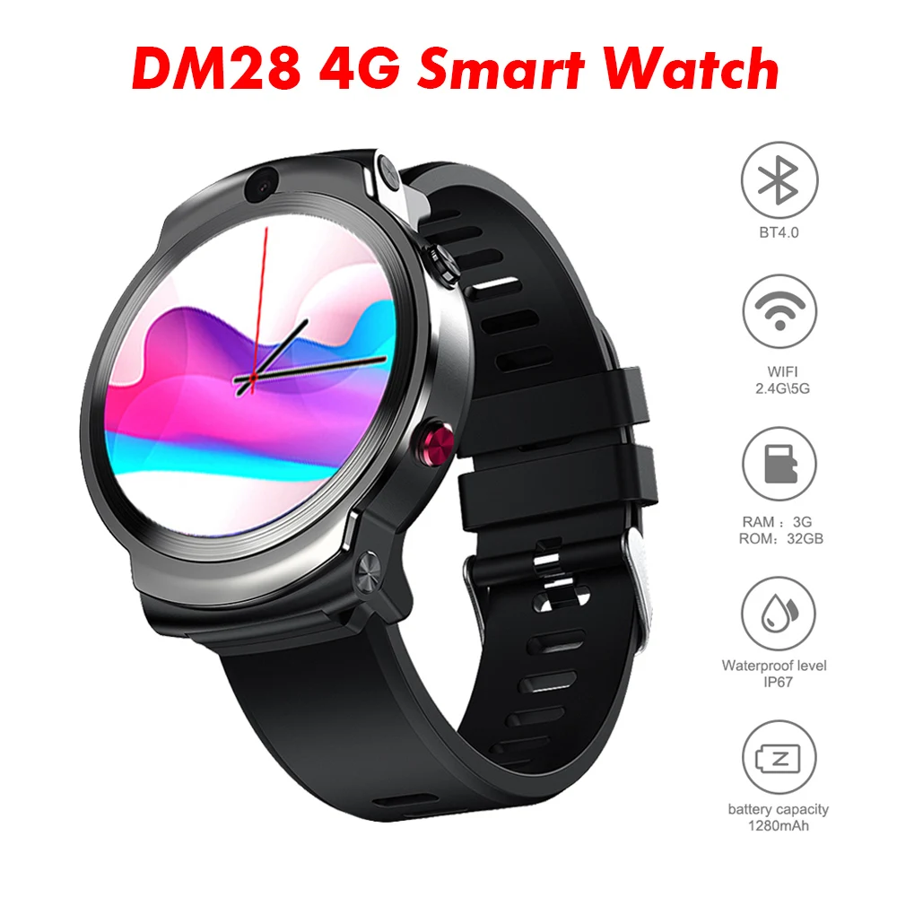 Смарт часы DM28 с поддержкой 4G Wi Fi GPS 3 Гб/32 ГБ|Смарт-часы| |