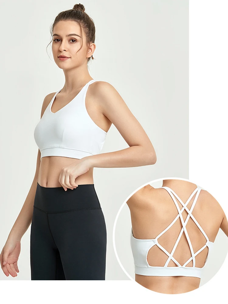 Женский сексуальный спортивный жилет для фитнеса ударопрочный бюстгальтер бега
