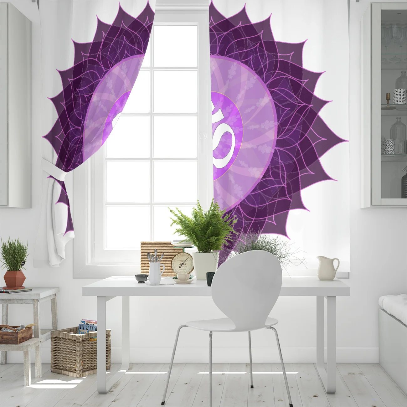 Индийская Мандала медитация фиолетовый цветок абстрактные оконные шторы живописные шторы для гостиной декоративные предметы гостиной