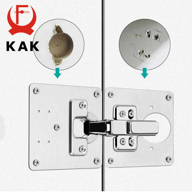 Stainless Steel Cabinet Hinge Repair Plate 1-8 Pack Door Hinge Mounted Plate Screws Furniture Hardware Accessories