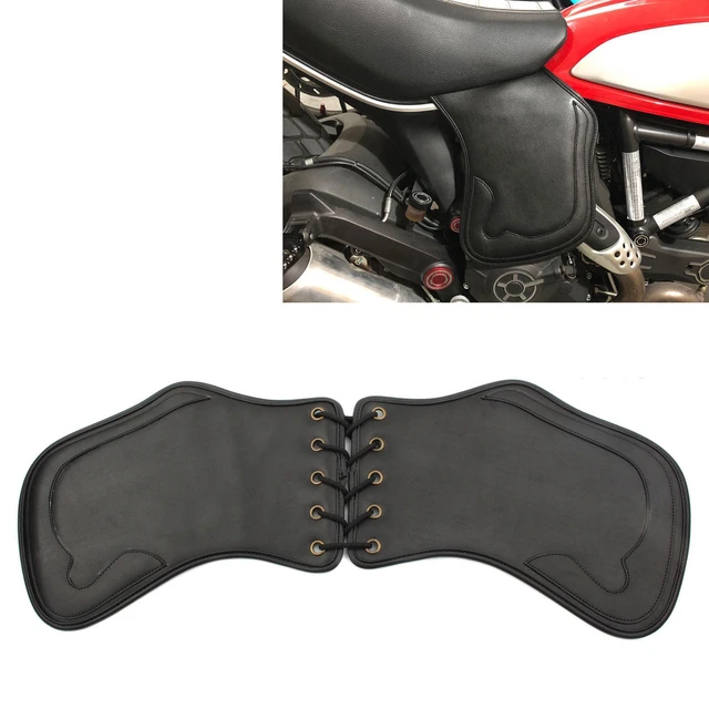 Motorcycle Thigh Saddle Shield Plain Leather Rivet Heat Shield Deflectors  for Harley - AliExpress